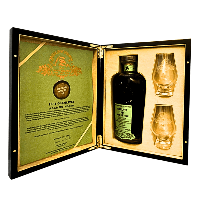 Glenlivet 1981/2019 30th Anniversary + 2 Gläser - 36 Jahre #11/7 (47,70 % vol., 0,70 L, 1.428,43 €/Liter)