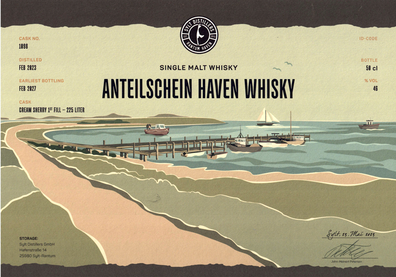 Sylter HAVEN Whisky Anteilschein 2023/2027 Cream Sherry (49,90 €/Stück)