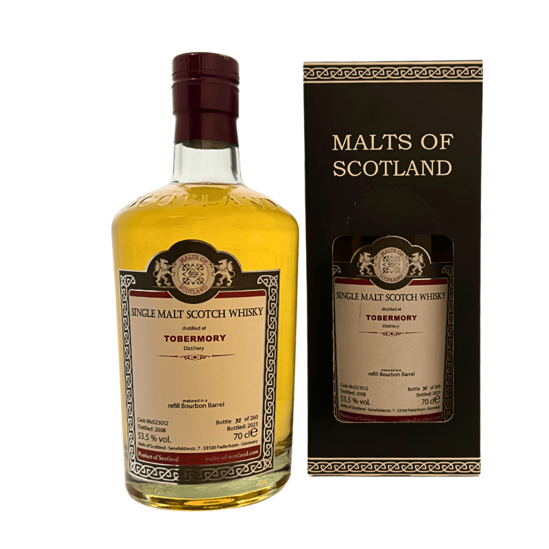 MoS Tobermory 2008/2023 (53,50 % vol., 0,70 L, 128,43 €/Liter)