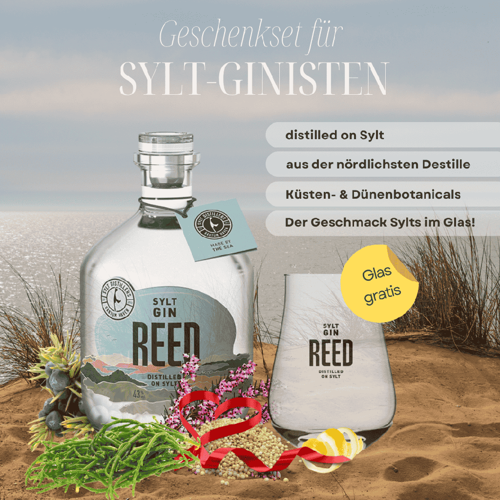 Sylt-Ginisten Geschenkset - Longdrink-Glas geschenkt! - Gin+Glas-