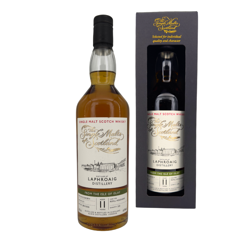Laphroaig The Single Malts of Scotland 11 Jahre – Islay Whisky in Cask Strength (64,90 % vol., 0,70 L, 157,00 €/Liter)