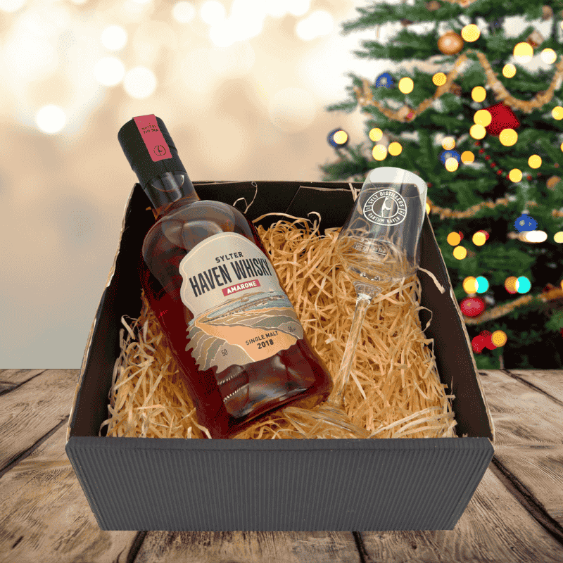 Christmas Whisky Geschenkset - Sylter HAVEN Whisky & gratis Nosing Glas