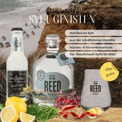 [P0014201] Sylt-Ginisten Geschenkset - Longdrink-Glas geschenkt! - Gin+Tonic-Glas-