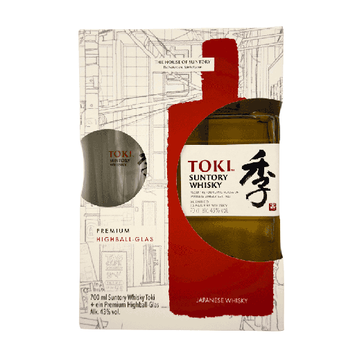 [P0014487] Suntory Toki - Blended Japanese Whisky Geschenkpackung mit Glas (43,00 % vol., 0,70 L, 55,71 €/Liter)